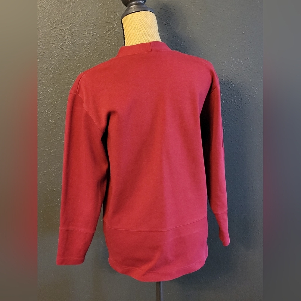 Talbots Medium Red Knit Cardigan Gold Buttons - Picture 3 of 10
